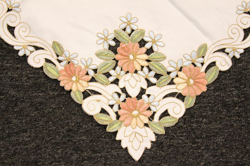 Elegant Gorgerous Embroidered 36 Square tablecloth  