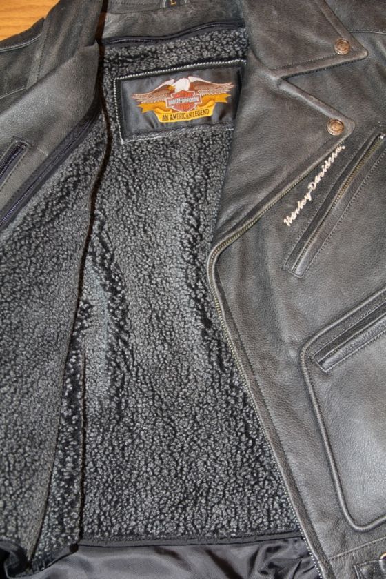 Harley Davidson Mens Classic Motorcycle Jacket. Gen Leather, Excellent 