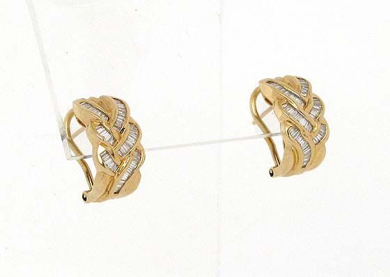 ELEGANT 14K & 1.8 CTS DIAMONDS LADIES HUGGIE EARRINGS  