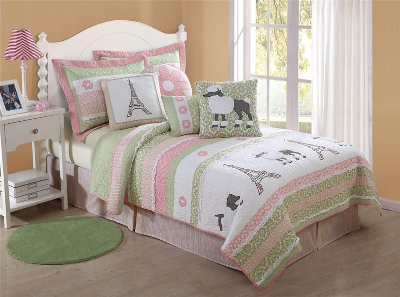 PARISIAN POODLES 2PC TWIN QUILT BEDDING SET