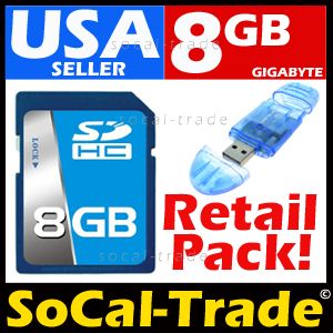 New Intel 8GB SD HC SDHC Card Flash Memory 8G + Reader  