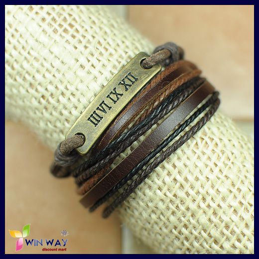 New 2 pcs Set Hemp Surfer Tribal Cuff Leather Bracelet  