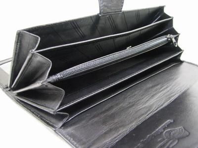 Genuine Black Stingray Skin Leather Clutch Purse Wallet  