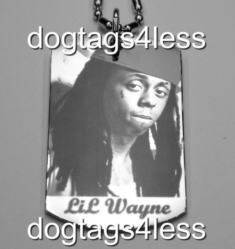 LIL WAYNE Dog Tag HIP HOP DogTag Necklace FREE Chain 8  