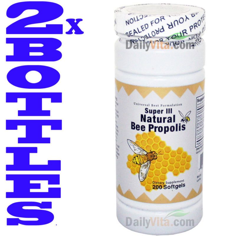 2x Super Natural Brazil Bee Propolis 200 Softgels Fresh  