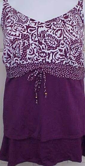 7142 PLUS SIZE 2 PC PURPLE/WHITE SWIMSUIT SIZES AVAILABLE 16W   22W 