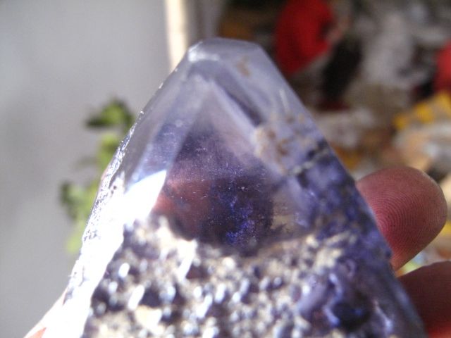   UNIQUE 750CT 8 SIDED NATURAL BLUE FLUORITE HAVE pyramid  