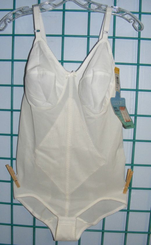 NWT VTG.FLEXEES  FULL BODY SLIMMER WHT.SZ 36 D #7420  