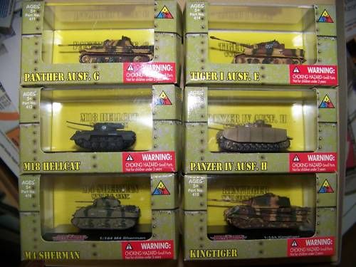 German & US Armor (6) Vehicles 1/144 Scale  