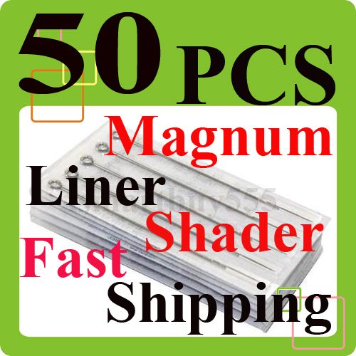 50 TATTOO NEEDLE KIT 15 SIZES FOR SHADER/ LINER/MAGNUM  