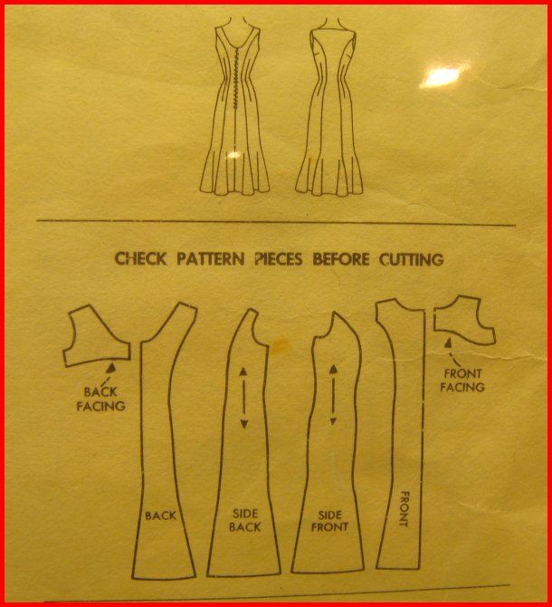   Retro 1950s McCAlls EASY Fitted Fish Tail Fitted Dress Pattern  