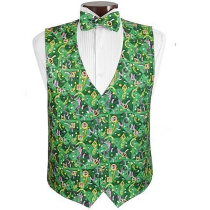 Mardi Gras Jewels Vest and Tie  