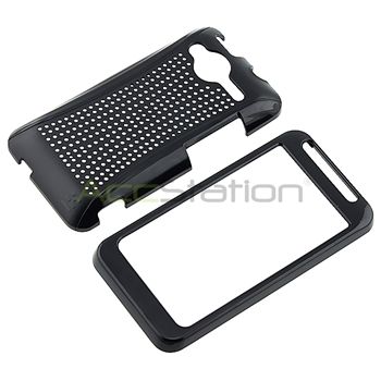 Black X Matrix Hard Case Snap On Cover+Guard Film Sprint For HTC EVO 