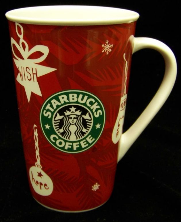 Set (2) Starbucks HOLIDAY 2009 16 oz Handled Mugs  