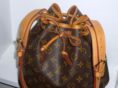 LOUIS VUITTON Auth Monogram Petite Noe Drawstring Bucket Shoulder Bag 