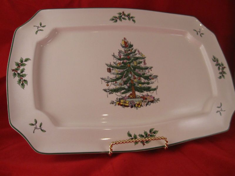 SPODE CHRISTMAS TREE 13 RECTANGULAR PLATTER NEW  