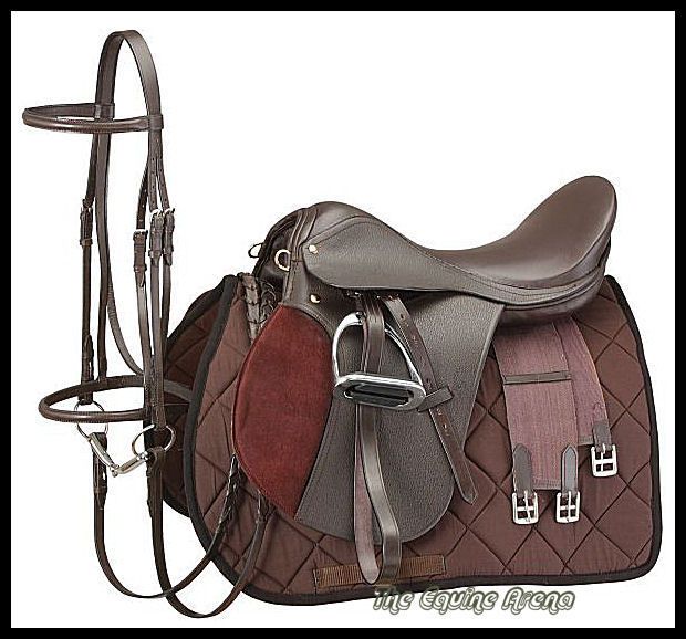 16 All Purpose English Saddle Complete Pkg Havana Brown Reg Tree 5 Yr 