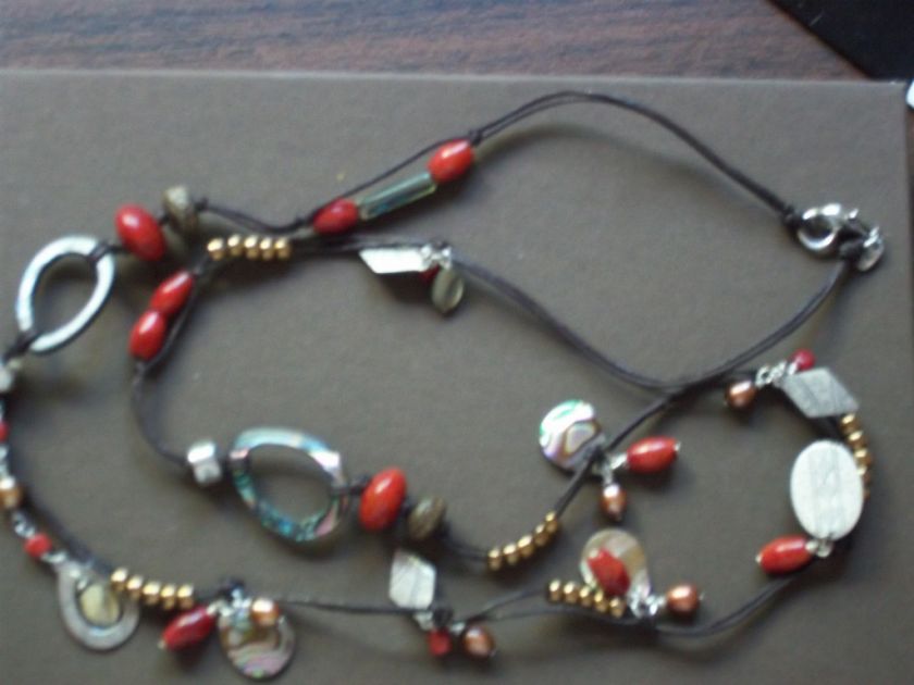 N2116 Silpada Coral Mixed Stone Silver Necklace $109  