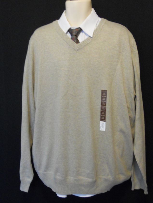 Sonoma Mens 2XL V Neck Oat Heather Sweater NWT $45  