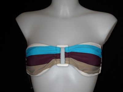 NWOT ViX Hermanny Stripe Bandeau Ring Bikini Top M $56  