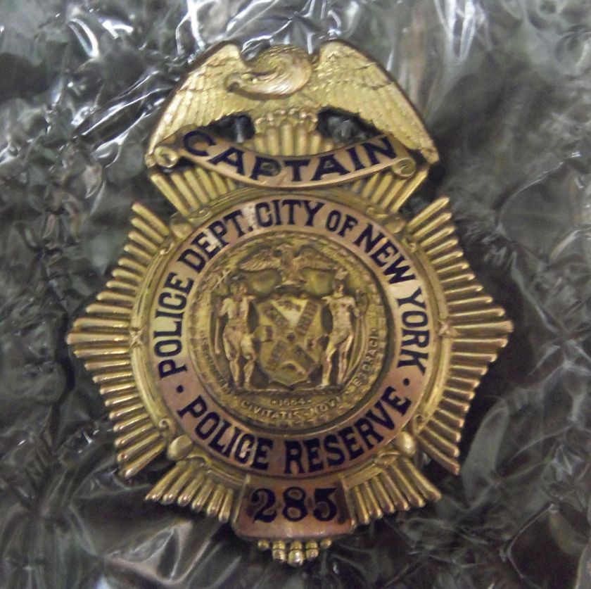 Antique Captain Rank New York Reserve Police Badge Dieges & Clust 