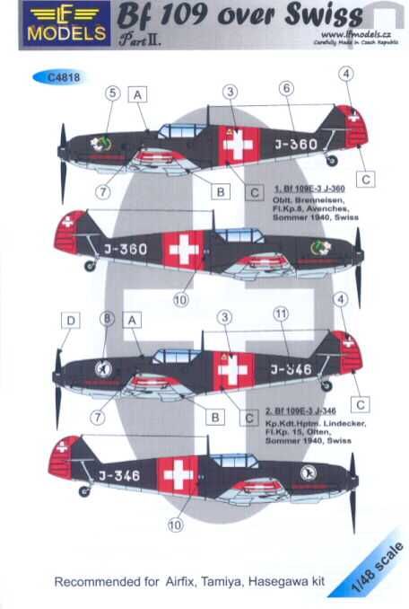 LF Models Decals 1/48 SWISS MESSERSCHMITT Bf 109E #2  