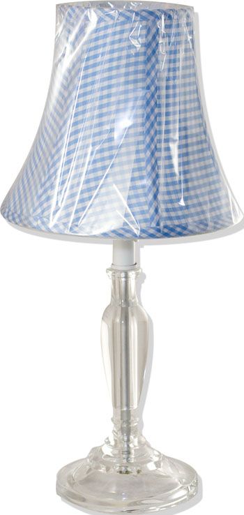 Yellow, Pink or Blue Gingham Acrylic Lamp for Nursery  