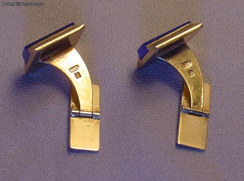 Vintage Signed 14k Gold & Lapis Cufflinks15.9 Grams  