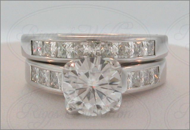 37 CT MOISSANITE ENGAGEMENT & WEDDING BAND SET  