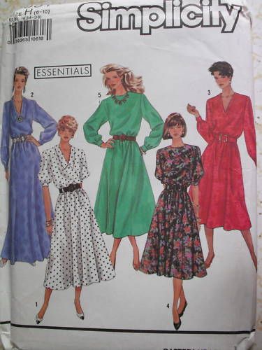 Simplicity 9951 Sz 6 10 Dress Sewing Pattern Uncut  