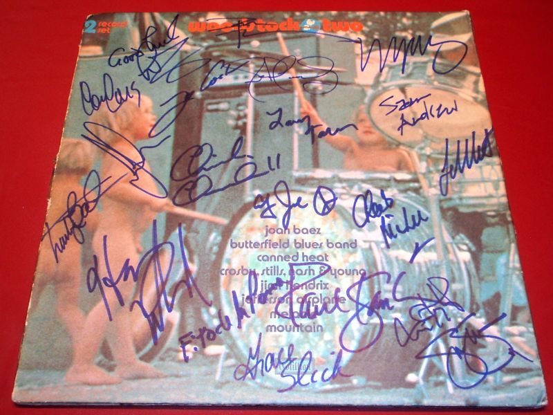 WOODSTOCK II (18) AUTOGRAPHS SIGNED 2 RECORD SET COVER  