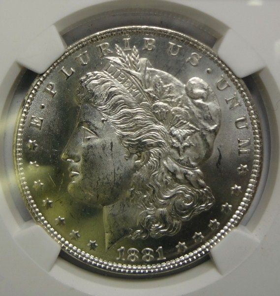 1881 S MORGAN DOLLAR NGC MS63  