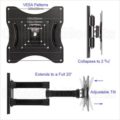   Swivel Articulating Arm TV Wall Mount (23  32 Screens) ALAMLB  