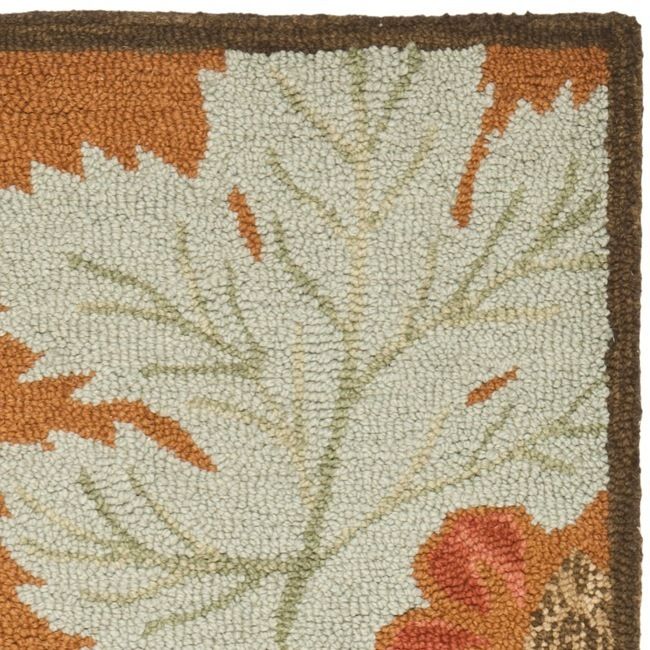 Runner Hand hooked Blossom Rust/ Multi Wool Carpet Area Rug 