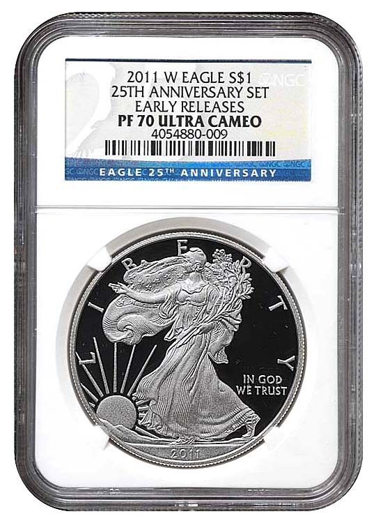   SILVER EAGLE NGC PF70UC 25TH ANNIVERSARY SET LABEL *From A25 Set* ER