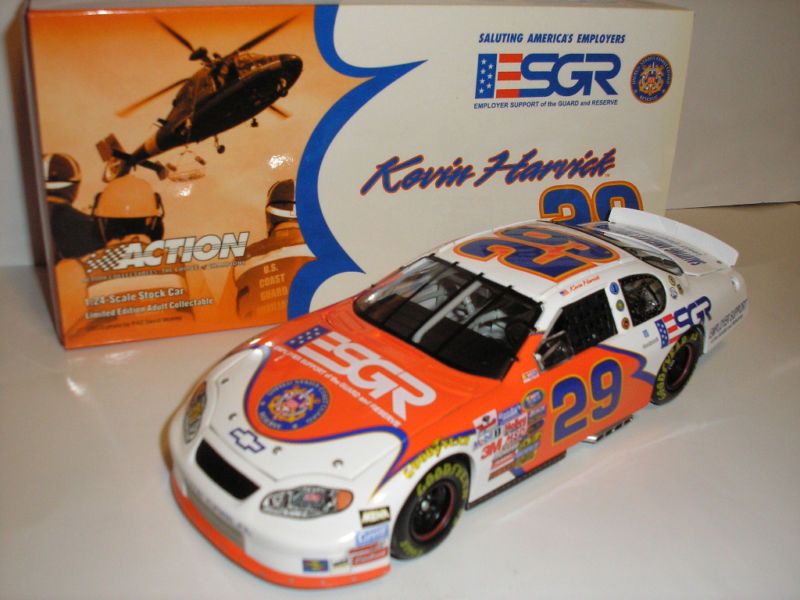   HARVICK NASCAR 1/24 DIECAST CAR COAST GUARD ESGR RCR RACING ACTION