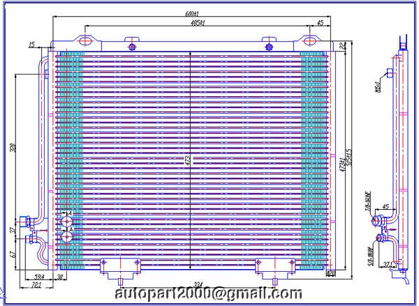 AC A/C Air Conditioning condenser condensor Benz  