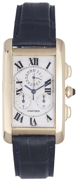 Cartier Tank Americaine (or American) Mens 18k Yellow Gold 