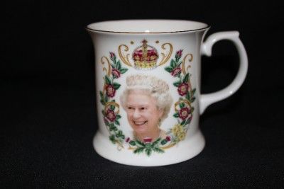 QUEEN ELIZABETH II DIAMOND JUBILEE FINE BONE CHINA MUG TANKARD CUP NEW 