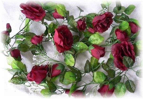   Rose Garland Wedding Arch Gazebo Silk Flowers Artificial Vines  