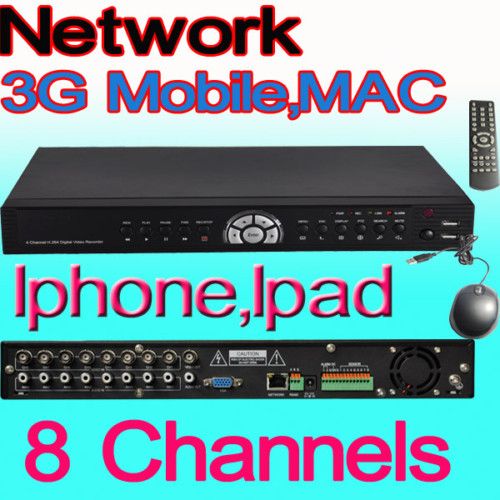 CCTV 8CH VIDEO/AUDIO H.264 Security Mobile Phone DVR IP  