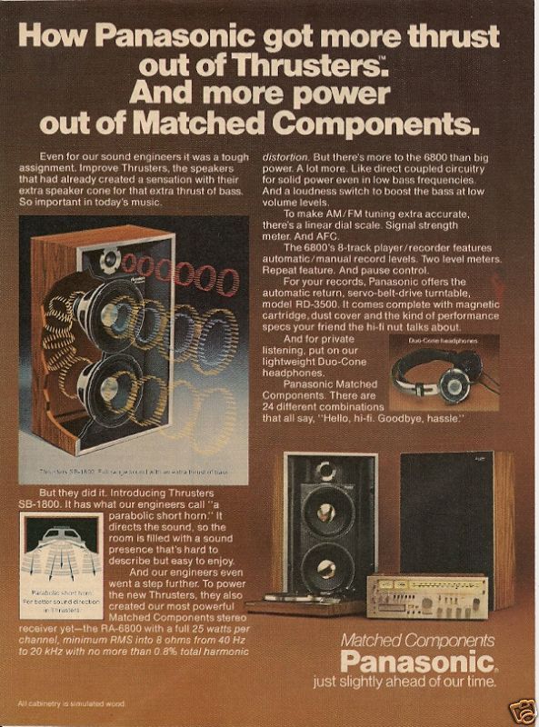 1978 PANASONIC HOME STEREO ORIGINAL VINTAGE AD  