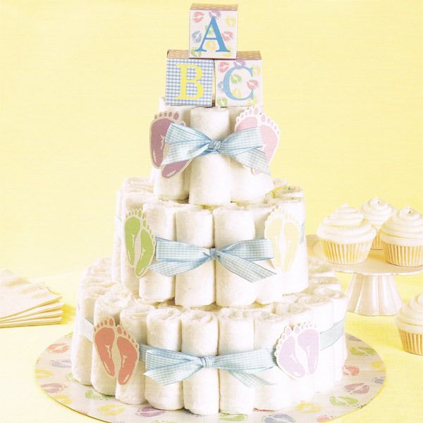 Baby Feet & Blocks Baby Shower Diaper Cake Party Kit 070896431400 