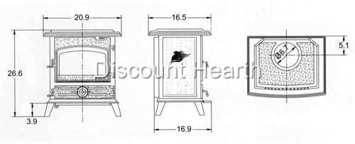 517PO 37K BTU 73% Eff Wood Burning Wood Stove Woodstove Cast Iron EPA 