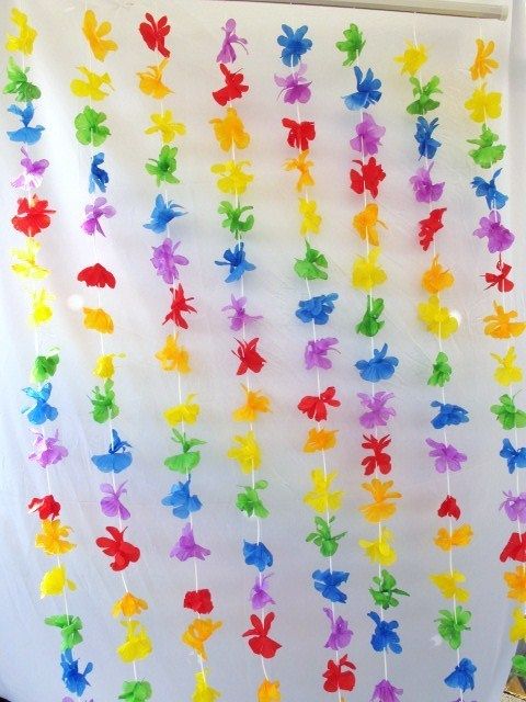 Rainbow Silk Butterfly Flower Curtain(Not Beads)Window,Wall Hung,Photo 