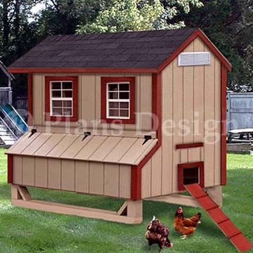 x6 Modern Style Chicken House / Coop Plans, 90506M  