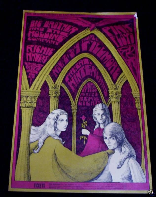 BIG BROTHER & PINKFLOYD 1967 ORIGINAL CONCERT POSTER   