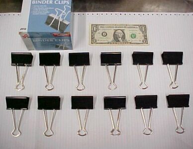   Hardened Steel 2 Large Binder Clips, Paper Notebook Report Clamps New