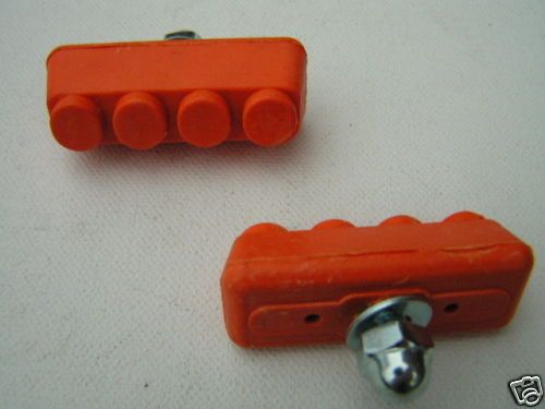 Old school BMX style freestyle brake pads   ORANGE  