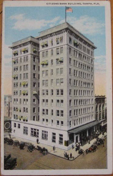 1920 Postcard Citizens Bank Building Tampa, Florida FL  